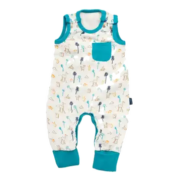 Salopetă din muselină, alb și bleu