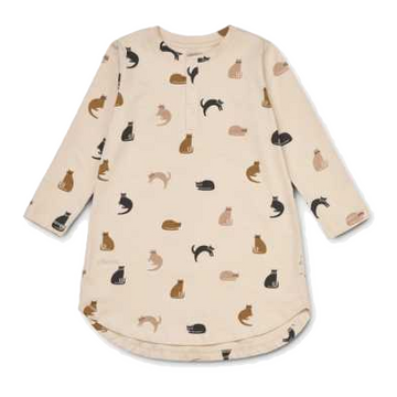 Cămașă de noapte Alva cu imprimeu pisici