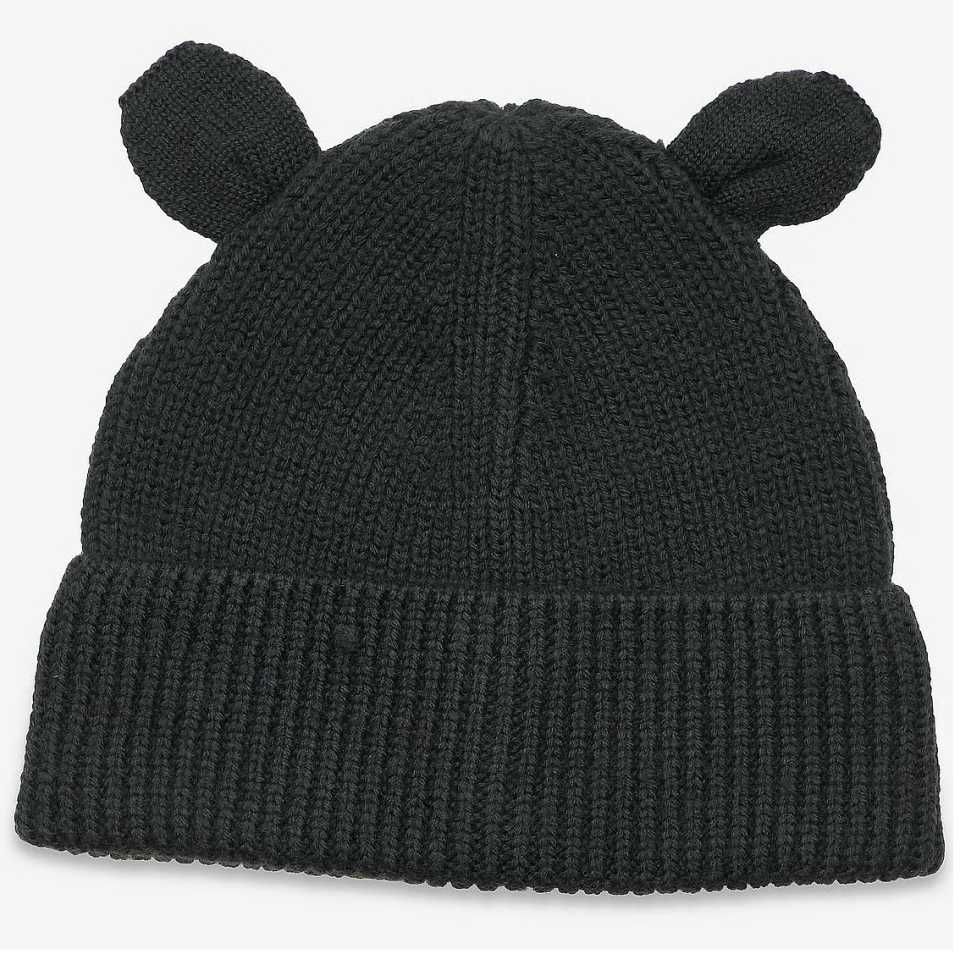 Căciulă din lână merinos Rene cu urechi, verde închis