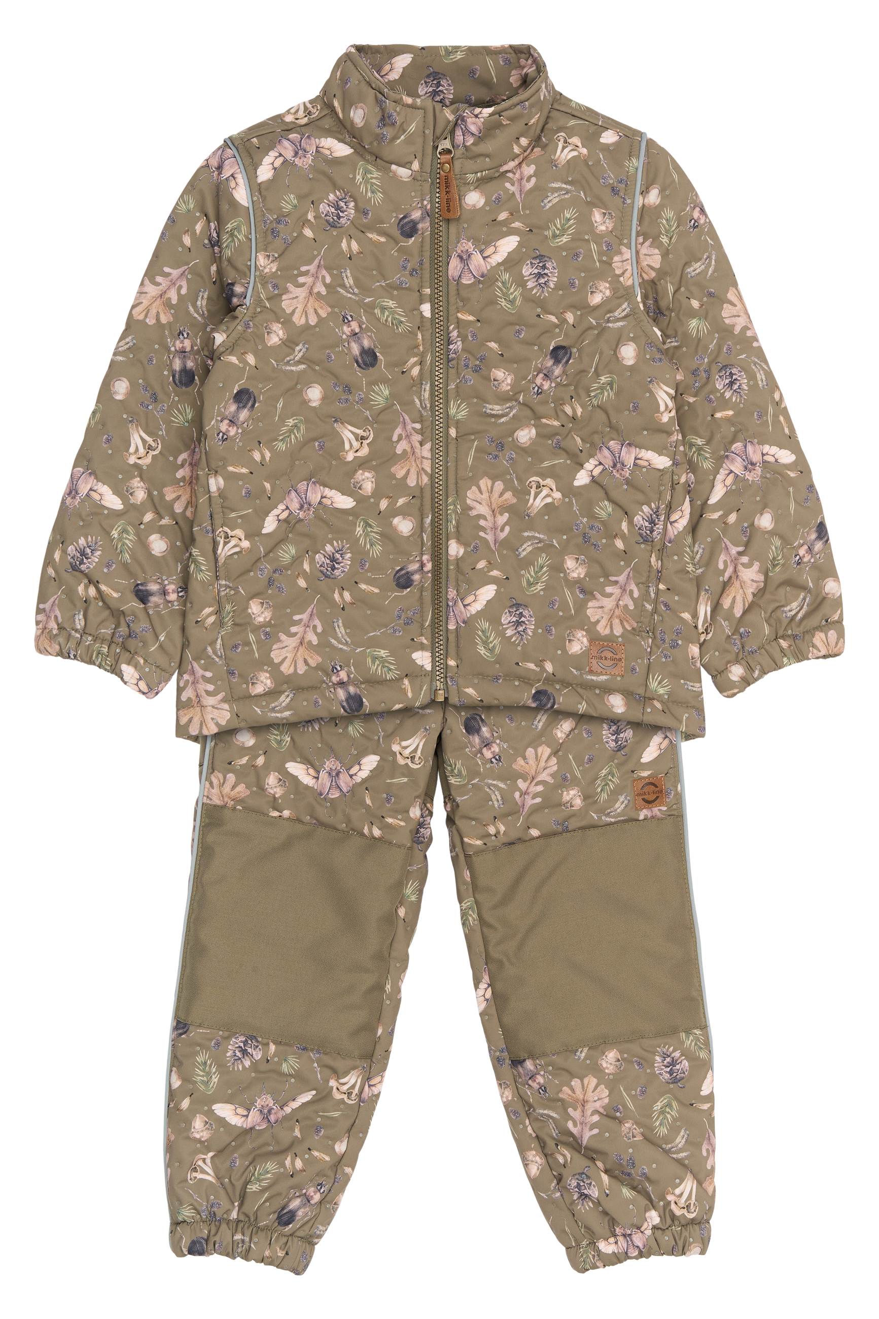 Set termic cu imprimeu frunze și insecte