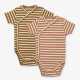 Set două body-uri pentru copii in nuanța muștar si roz cu dungi