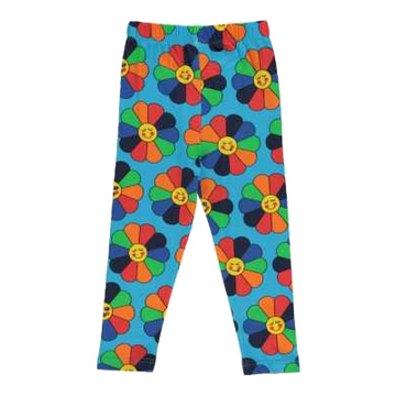 Colanți cu imprimeu floral albastru