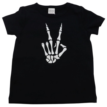 Tricou cu mânecă scurtă și print „Skeleton Peace”