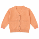 Cardigan tricotat roz pal din bumbac organic