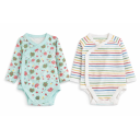 Set doua body-uri cu mânecă lunga cu imprimeu ciupercuțe și dungi