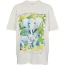 Tricou crem cu imprimeu elefanți pentru femei