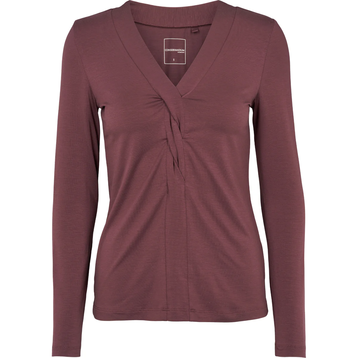 Bluză din lyocell cu detaliu răsucit, mov strugure