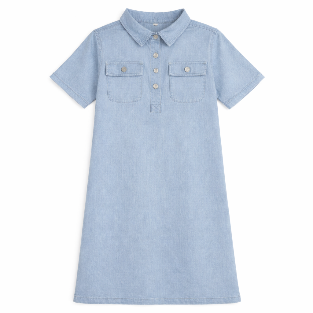 Rochie blue denim cu dungi fine
