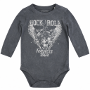 Body gri „Rock & Roll” cu mânecă lungă