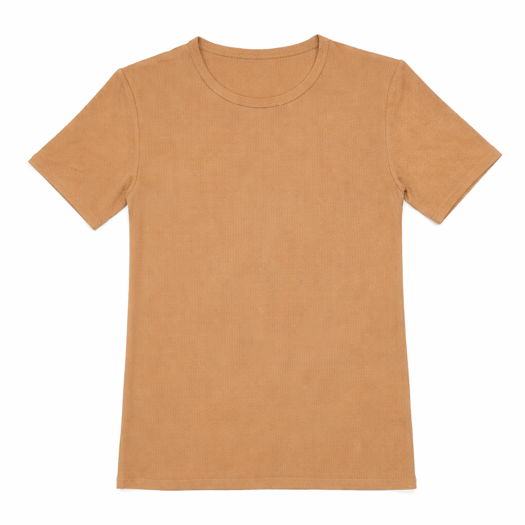 Tricou rib bej