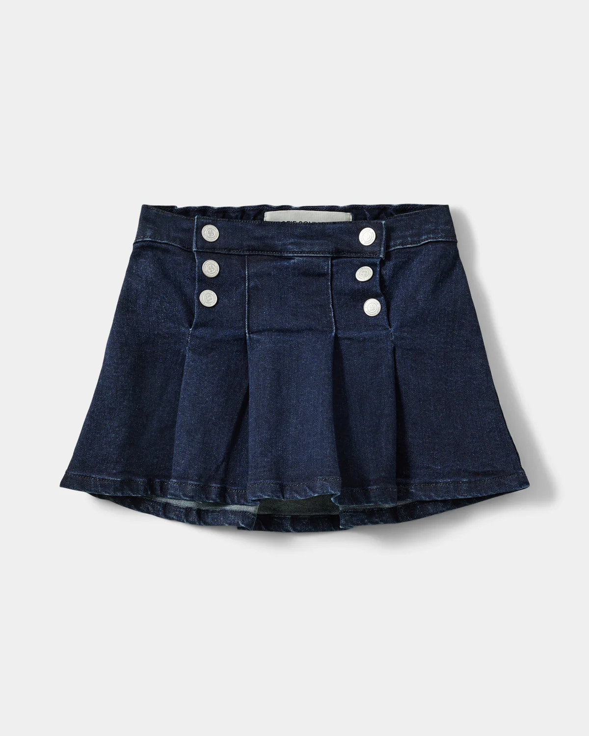 Fustă denim albastră, cu pliuri