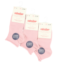 Set 3 perechi de șosete scurte invizibile din bumbac elastic rosa palo