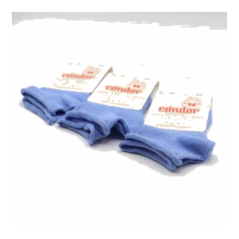 Set 3 perechi de șosete scurte invizibile din bumbac elastic albastre (porcelana)