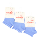 Set 3 perechi de șosete scurte invizibile din bumbac elastic albastre (porcelana)
