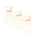 Set 3 perechi de șosete scurte invizibile din bumbac elastic alb untos (nata)