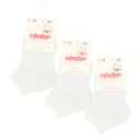 Set 3 perechi de șosete scurte alb perlă (perlado)