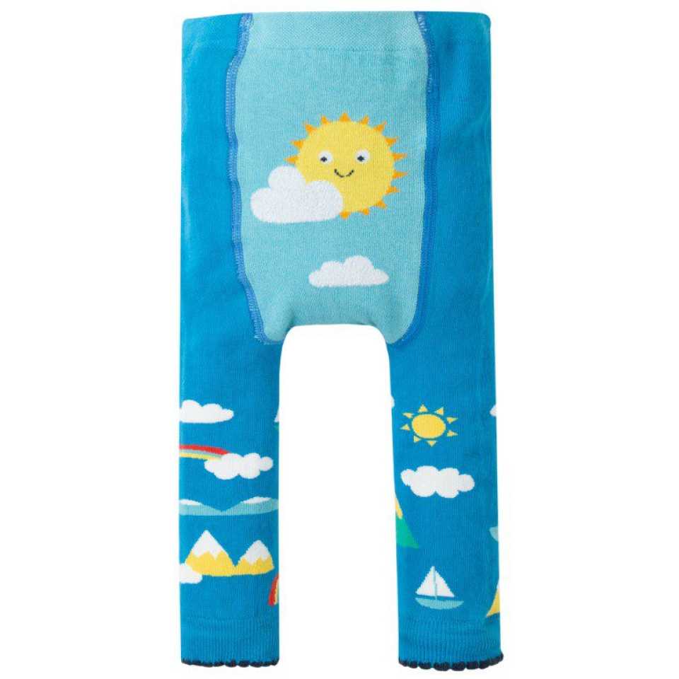 Colanți tricotați albaștri cu imprimeu pentru copii și bebeluși