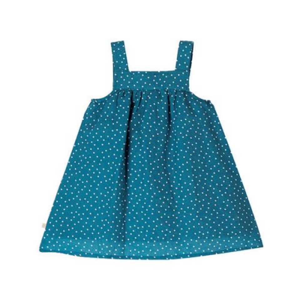 Rochie albastră din in și bumbac
