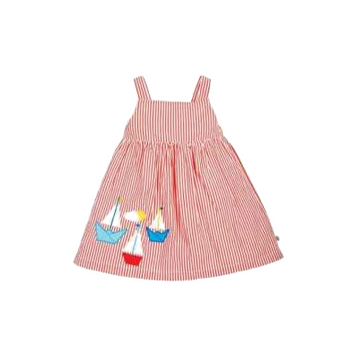 Rochie cu dungi roșii și imprimeu barcă