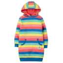 Rochie hanorac cu dungi multicolore