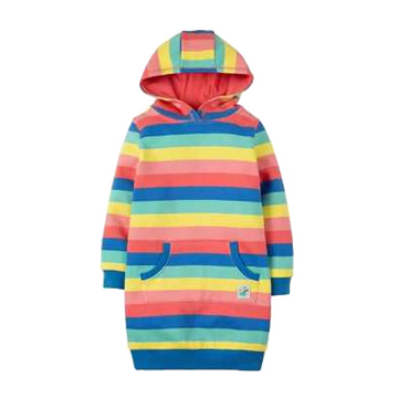 Rochie hanorac cu dungi multicolore