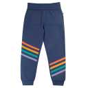 Pantaloni bleumarin cu dungi curcubeu pentru copii