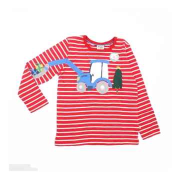 Bluză cu dungi și imprimeu tractor