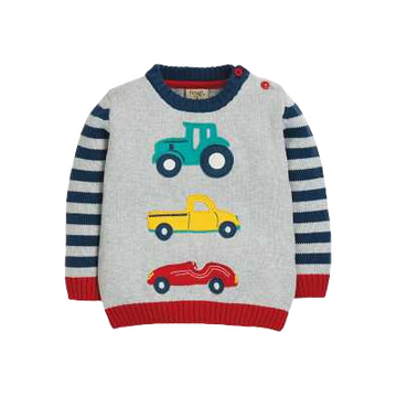 Bluză tricotată cu imprimeu mașini