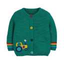 Cardigan tricotat cu imprimeu tractor pentru copii