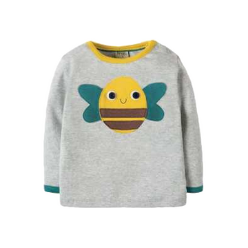 Bluză gri cu aplicații animale pentru bebeluși și copii