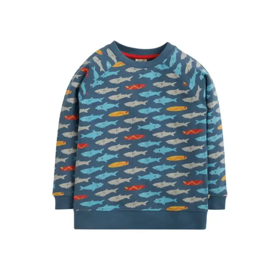 Bluză albastră cu imprimeu rechini