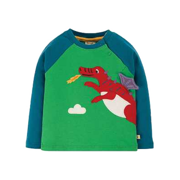 Bluză verde cu imprimeu dragon pentru copii