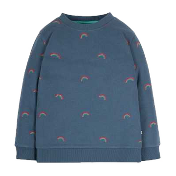 Bluză albastră de trening cu mici curcubeie pentru copii
