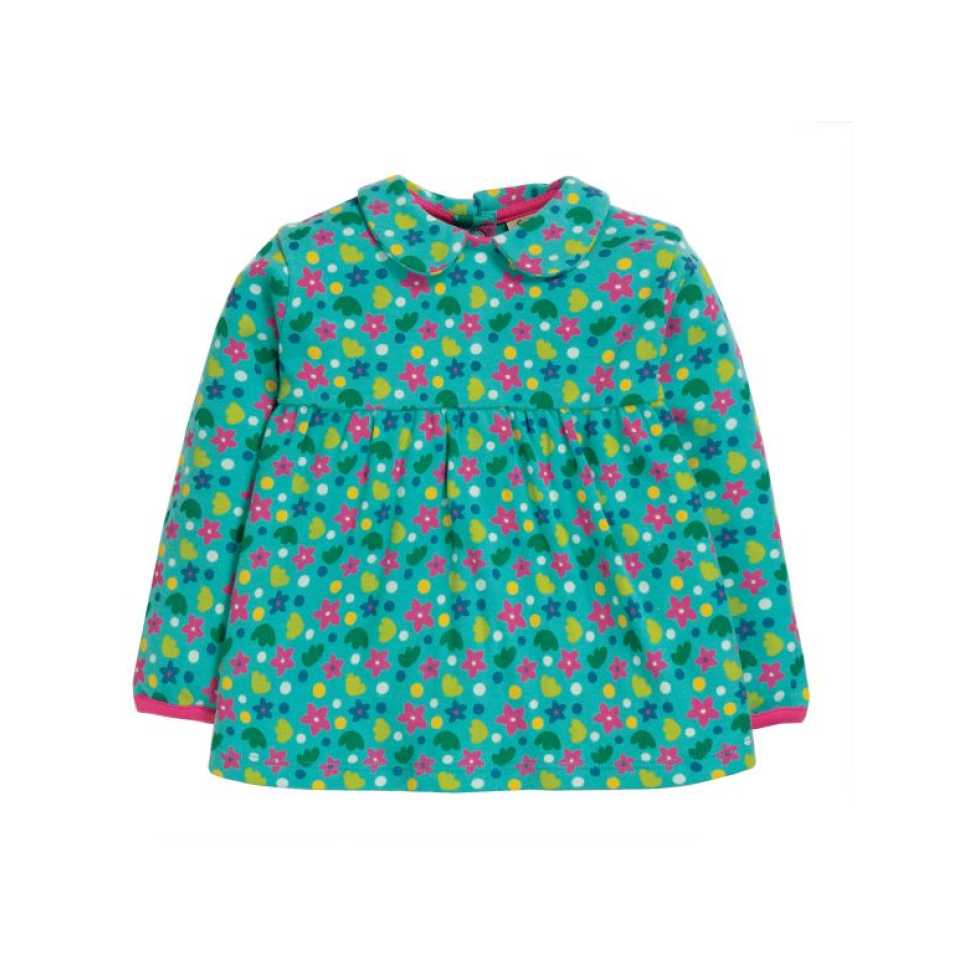 Bluză verde cu imprimeu floral pentru fete