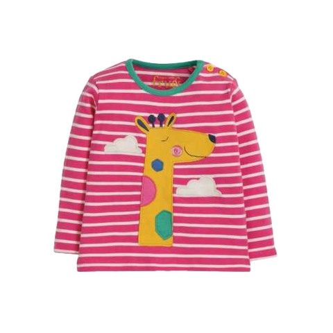 Bluză roz cu imprimeu girafă pentru copii
