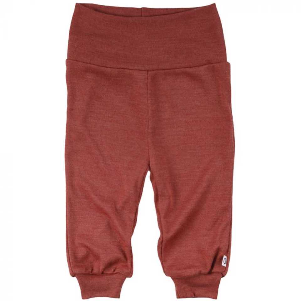 Pantaloni maro din lână organică și mătase