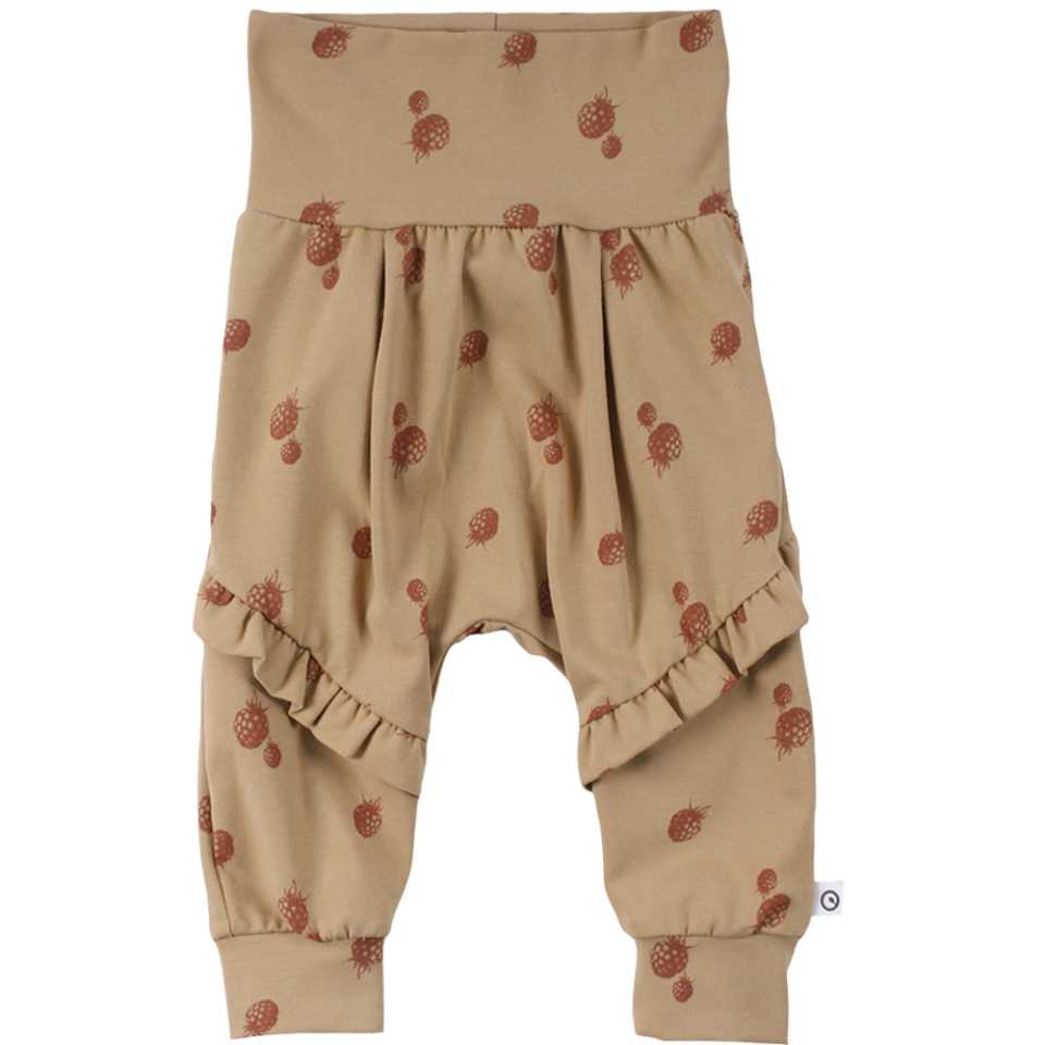 Pantaloni chic cu imprimeu zmeură