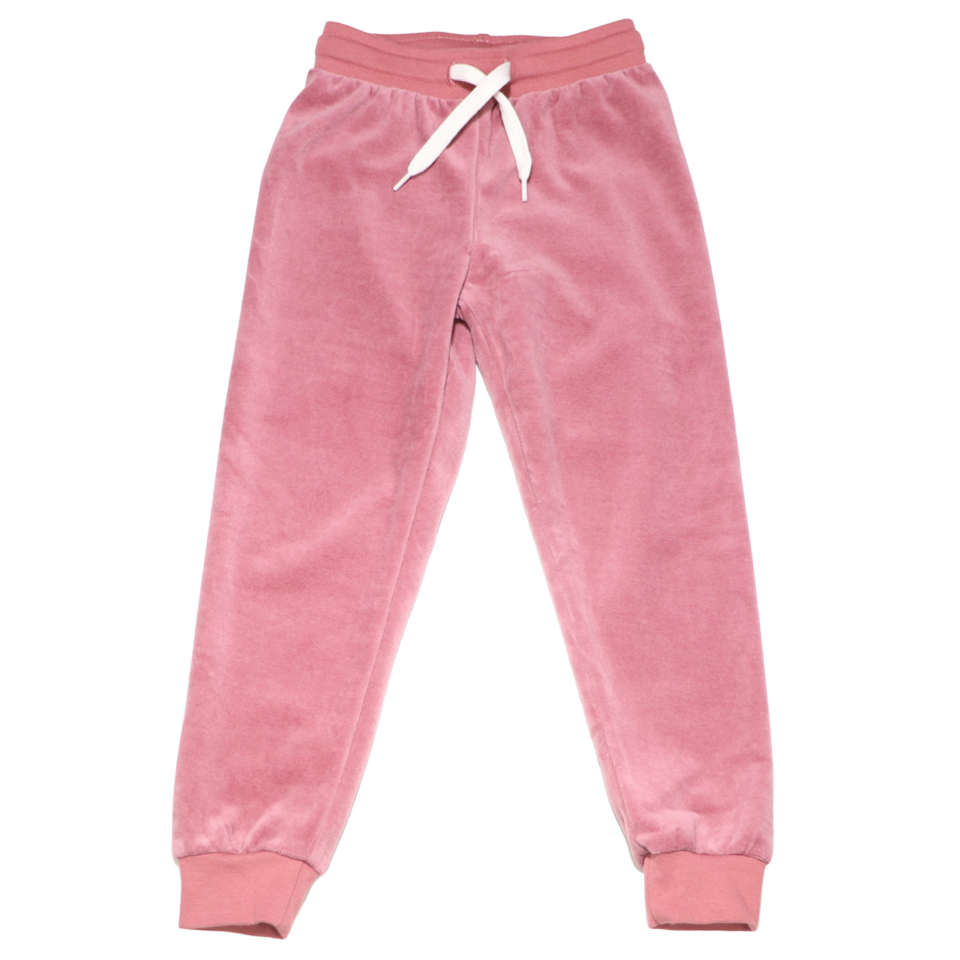 Pantaloni roz din catifea bumbac 100%
