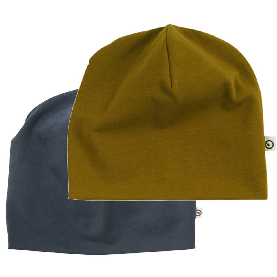 Set format din două beanie-uri olive și bleumarin