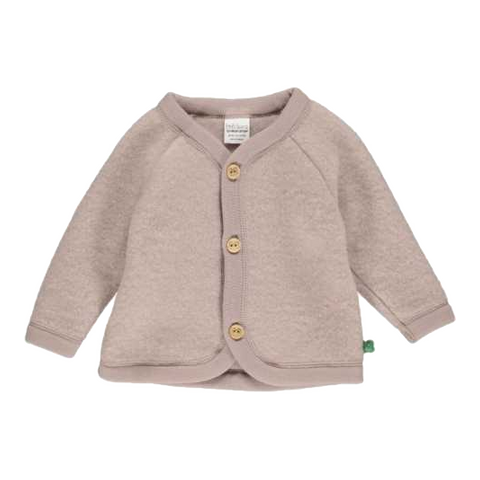 Jachetă roz deschis din lână fleece pentru bebeluși