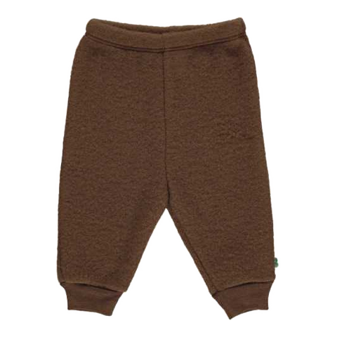 Pantaloni maro verzui din lână fleece