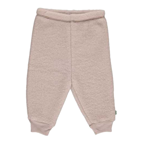 Pantaloni roz deschis din lână fleece