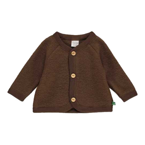 Jachetă maro verzui din lână fleece pentru bebeluși