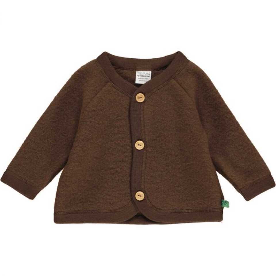 Jachetă maro verzui din lână fleece pentru bebeluși