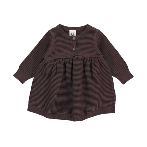 Rochie tricotată maro pentru bebeluși și fetițe