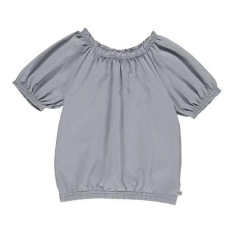 Tricou gri cu mâneci bufante pentru fete