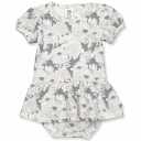 Body alb cu imprimeu floral și fustiță