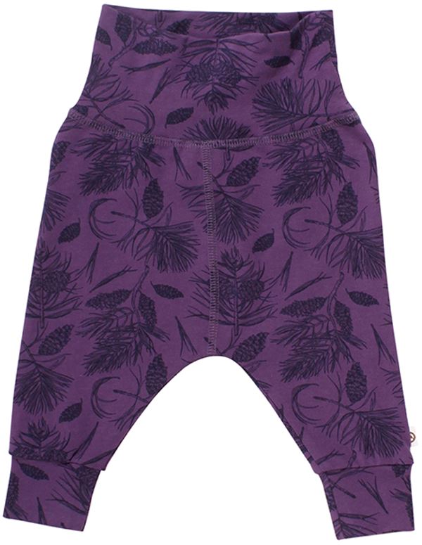 Pantaloni lejeri, mov, cu imprimeu