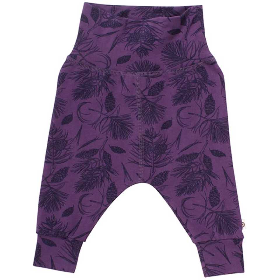 Pantaloni lejeri, mov, cu imprimeu