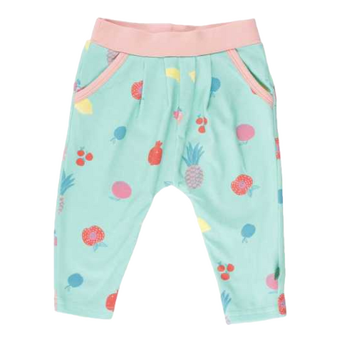 Pantaloni pentru fete cu imprimeu cu fructe și buzunare